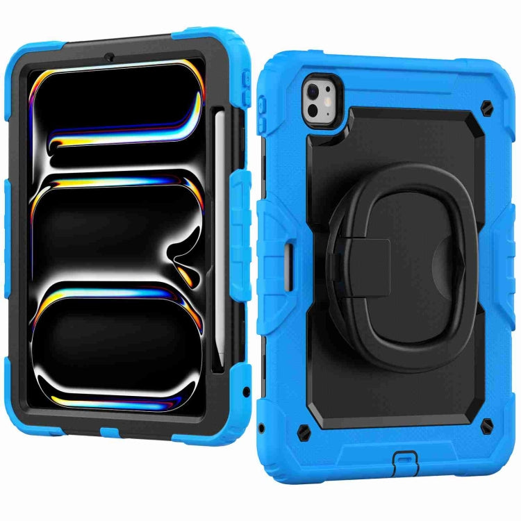 For iPad Pro 11 2024 Handle Silicone Hydric PC Tablet Case with Shoulder Strap(Light Blue) - iPad Pro 11 2024 Cases by PMC TechLife | Online Shopping South Africa | PMC TechLife | Buy Now Pay Later Mobicred