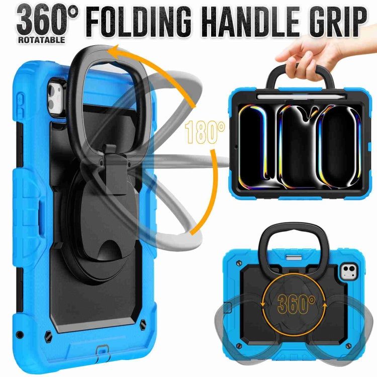 For iPad Pro 11 2024 Handle Silicone Hydric PC Tablet Case with Shoulder Strap(Light Blue) - iPad Pro 11 2024 Cases by PMC TechLife | Online Shopping South Africa | PMC TechLife | Buy Now Pay Later Mobicred