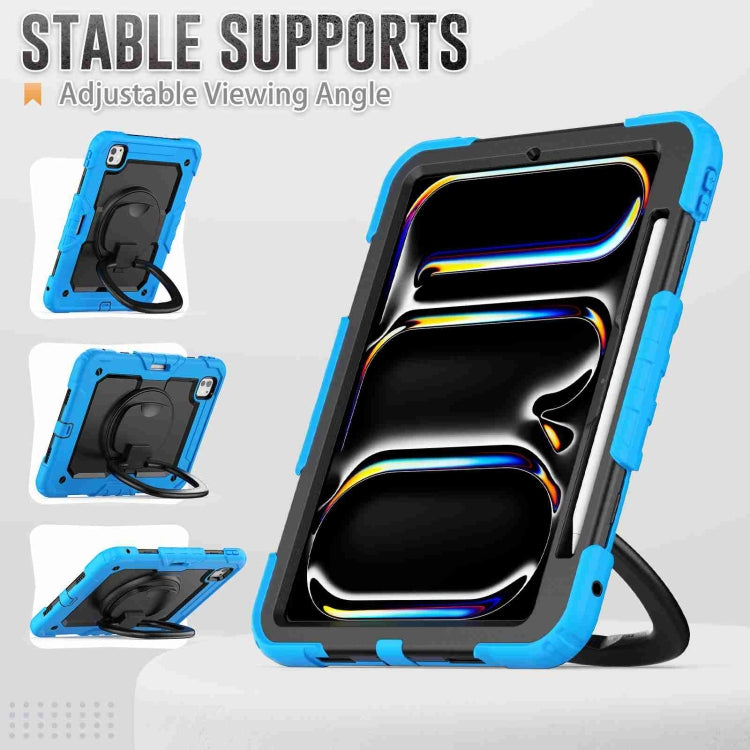 For iPad Pro 11 2024 Handle Silicone Hydric PC Tablet Case with Shoulder Strap(Light Blue) - iPad Pro 11 2024 Cases by PMC TechLife | Online Shopping South Africa | PMC TechLife | Buy Now Pay Later Mobicred