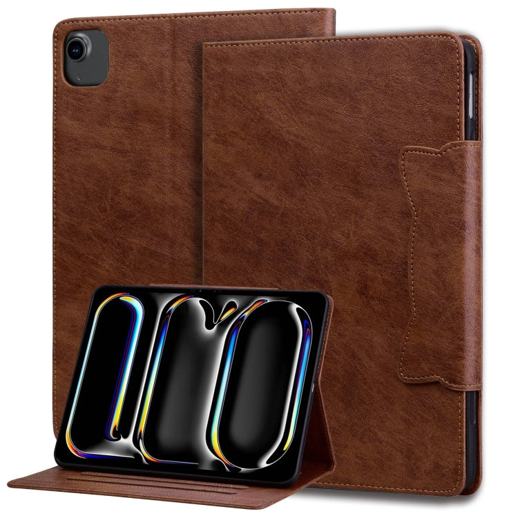 For iPad Air 11 2025 / 2024 / Air 5 / Air 4 Cat Buckle Leather Smart Tablet Case(Brown) - iPad Air 11 2025 / 2024 Cases by PMC TechLife | Online Shopping South Africa | PMC TechLife | Buy Now Pay Later Mobicred
