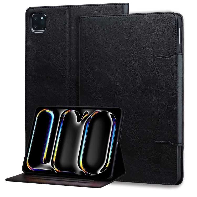 For iPad Pro 11 2024 Cat Buckle Leather Smart Tablet Case(Black) - iPad Pro 11 2024 Cases by PMC TechLife | Online Shopping South Africa | PMC TechLife | Buy Now Pay Later Mobicred