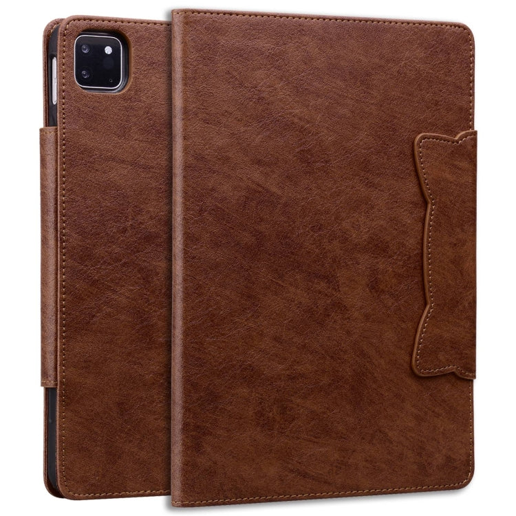 For iPad Pro 11 2024 Cat Buckle Leather Smart Tablet Case(Brown) - free shipping - PMC TechLife - Order now!