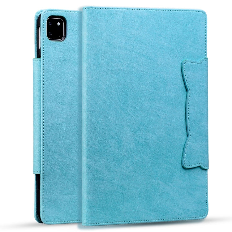 For iPad Pro 13 2024 Cat Buckle Leather Smart Tablet Case(Sky Blue) - iPad Pro 13 2024 Cases by PMC TechLife | Online Shopping South Africa | PMC TechLife | Buy Now Pay Later Mobicred