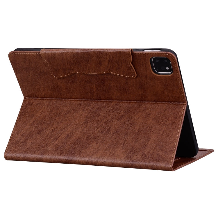 For iPad Pro 13 2024 Cat Buckle Leather Smart Tablet Case(Brown) - iPad Pro 13 2024 Cases by PMC TechLife | Online Shopping South Africa | PMC TechLife | Buy Now Pay Later Mobicred