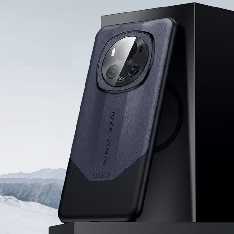 For Honor Magic6 SULADA Splicing Plain Leather PC Shockproof Phone Case(Midnight Blue) - free shipping - PMC Jewellery - Order now!