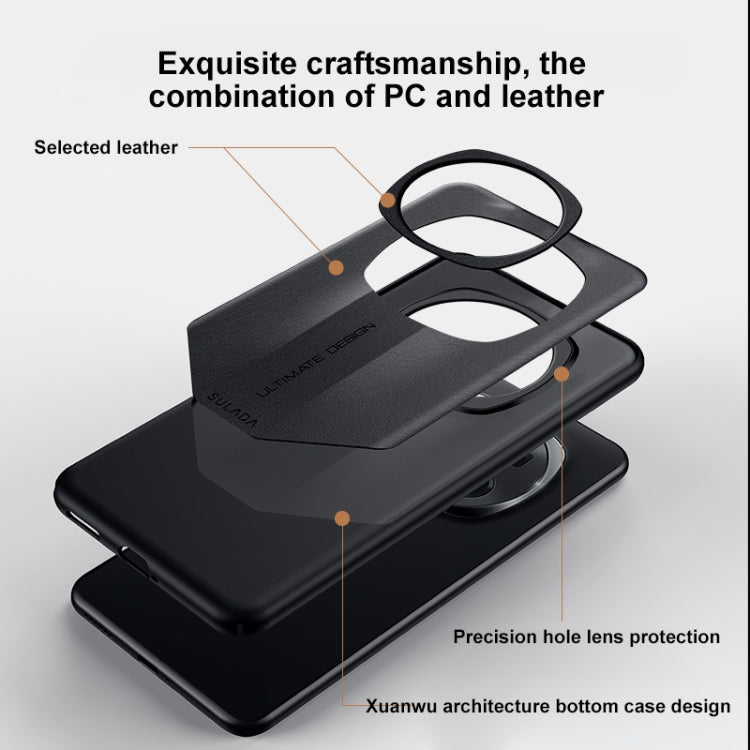 For Honor Magic6 SULADA Splicing Plain Leather PC Shockproof Phone Case(Midnight Blue) - free shipping - PMC Jewellery - Order now!