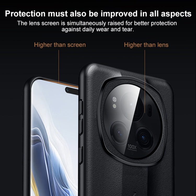 For Honor Magic6 Pro SULADA Splicing Plain Leather PC Shockproof Phone Case(Black) - free shipping - PMC Jewellery - Order now!