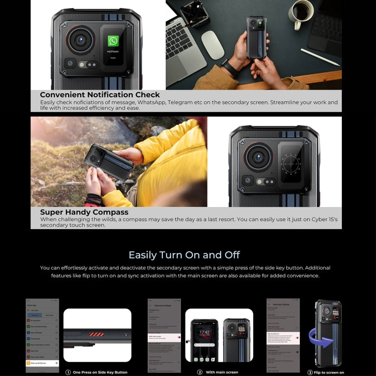 HOTWAV Cyber 15, 12GB+256GB, IP68/IP69K Rugged Phone, 6280mAh, 6.6 inch Android 13 MediaTek MT6789 Helio G99 Octa Core, Network: 4G, NFC, OTG(Knight Black) - free shipping - PMC TechLife - Order now!