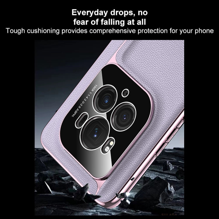 For Honor Magic6 SULADA Frameless Top Layer Cowhide Leather + PC Phone Case(Purple) - free shipping - PMC Jewellery - Order now!