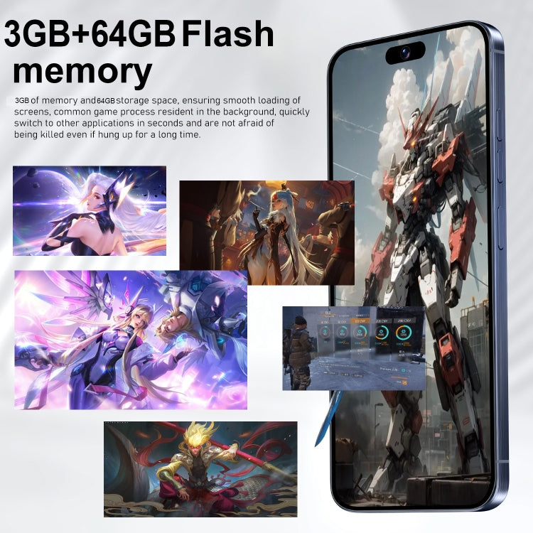 VD1 / i15 Pro Max, 3GB+64GB, 6.8 inch Screen, Face Identification, Android 10.0 MTK6753 Octa Core, Network: 4G, Dual SIM(Gold) -  by PMC TechLife | Online Shopping South Africa | PMC TechLife | Buy Now Pay Later Mobicred