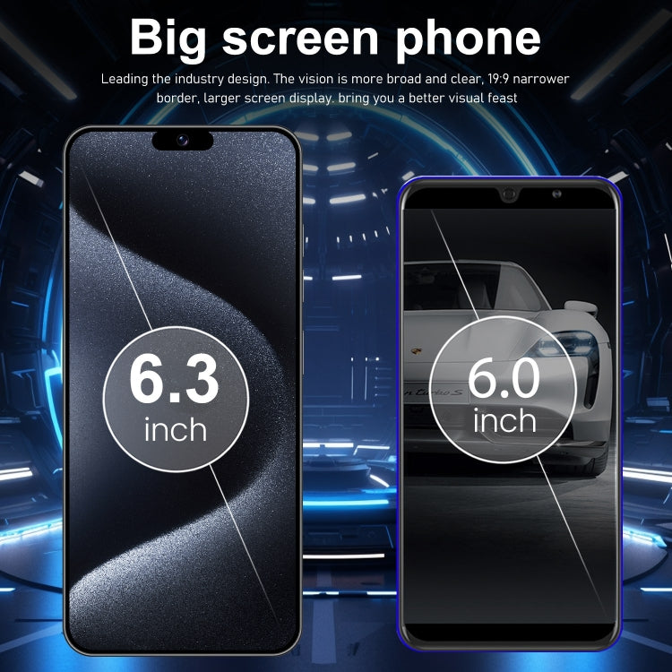 ZPT95 / i15 Pro Max, 2GB+16GB, 6.3 inch Screen, Face Identification, Android 8.1 SC7731 Quad Core, Network: 5G, Dual SIM(Black) -  by PMC TechLife | Online Shopping South Africa | PMC TechLife | Buy Now Pay Later Mobicred