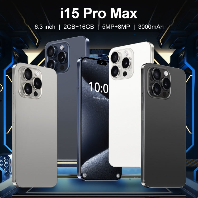 ZPT95 / i15 Pro Max, 2GB+16GB, 6.3 inch Screen, Face Identification, Android 8.1 SC7731 Quad Core, Network: 5G, Dual SIM(Black) -  by PMC TechLife | Online Shopping South Africa | PMC TechLife | Buy Now Pay Later Mobicred