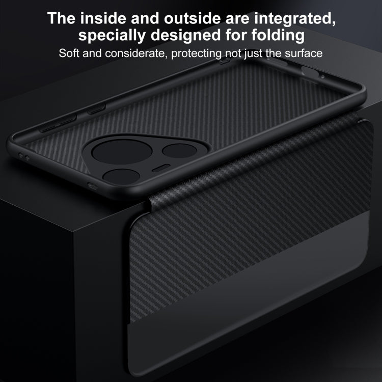 For Huawei Pura 70 Pro SULADA Kevlar 600D Texture Smart Window Leather Phone Case(Blue) - free shipping - PMC Jewellery - Order now!