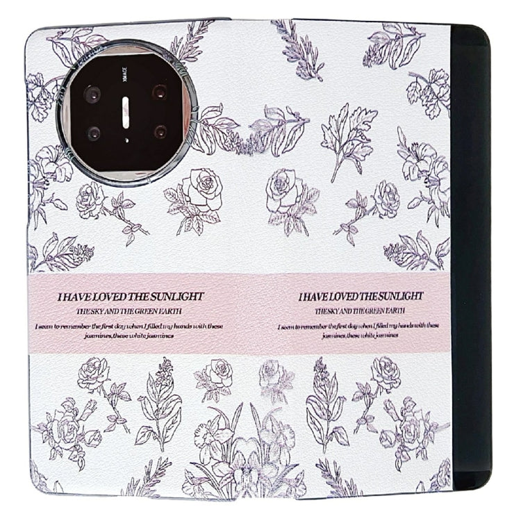 For Huawei Mate X5 / X2 Sketching Flowers Flip Leather Phone Case(Pink) - Huawei Cases by PMC TechLife | Online Shopping South Africa | PMC TechLife | Buy Now Pay Later Mobicred