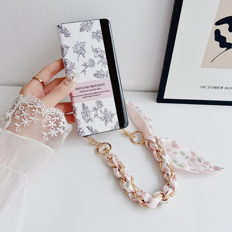For Huawei Mate X5 / X2 Sketching Flowers Flip Leather Phone Case with Bracelet(Pink) - Huawei Cases by PMC TechLife | Online Shopping South Africa | PMC TechLife | Buy Now Pay Later Mobicred