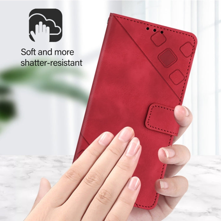 For Blackview A52 Skin Feel Embossed Leather Phone Case(Red) - More Brand by PMC TechLife | Online Shopping South Africa | PMC TechLife | Buy Now Pay Later Mobicred