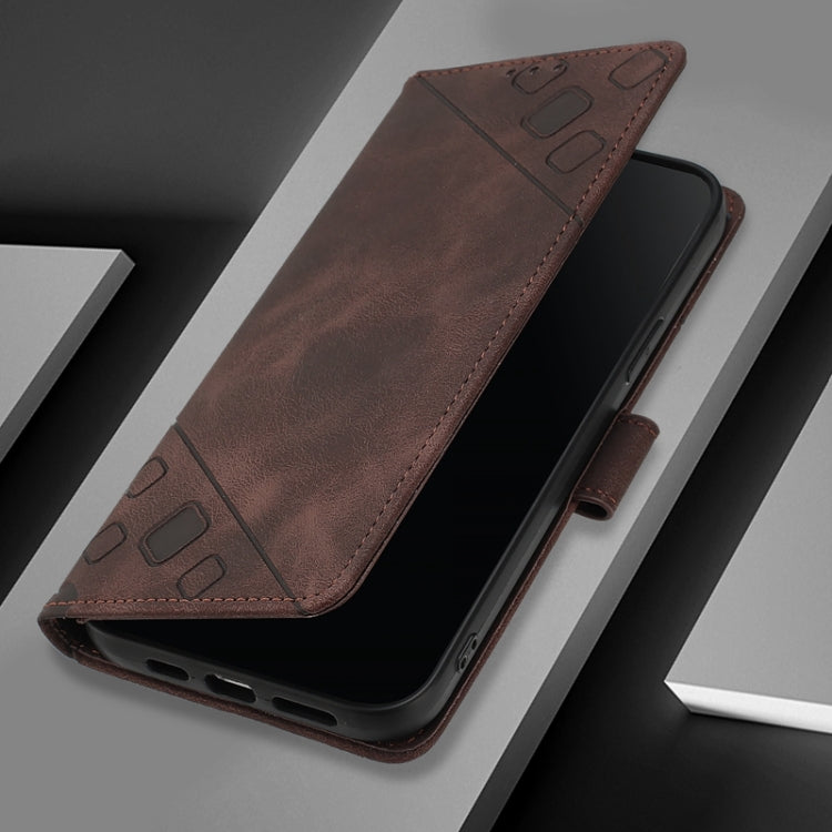 For Blackview A52 Skin Feel Embossed Leather Phone Case(Brown) - More Brand by PMC TechLife | Online Shopping South Africa | PMC TechLife | Buy Now Pay Later Mobicred