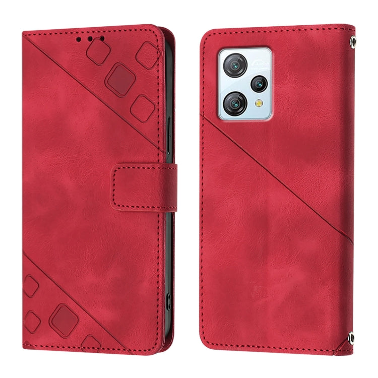 For Blackview A53 Skin Feel Embossed Leather Phone Case(Red) - More Brand by PMC TechLife | Online Shopping South Africa | PMC TechLife | Buy Now Pay Later Mobicred