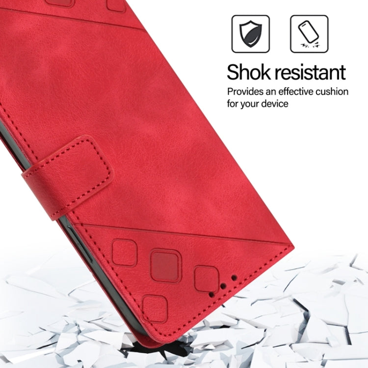 For Blackview A53 Skin Feel Embossed Leather Phone Case(Red) - More Brand by PMC TechLife | Online Shopping South Africa | PMC TechLife | Buy Now Pay Later Mobicred
