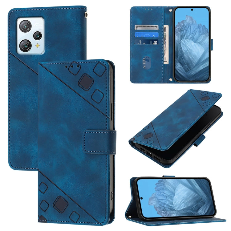 For Blackview A53 Skin Feel Embossed Leather Phone Case(Blue) - More Brand by PMC TechLife | Online Shopping South Africa | PMC TechLife | Buy Now Pay Later Mobicred