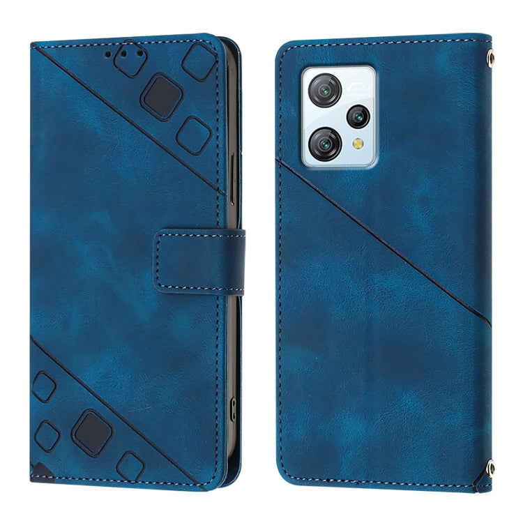 For Blackview A53 Skin Feel Embossed Leather Phone Case(Blue) - More Brand by PMC TechLife | Online Shopping South Africa | PMC TechLife | Buy Now Pay Later Mobicred