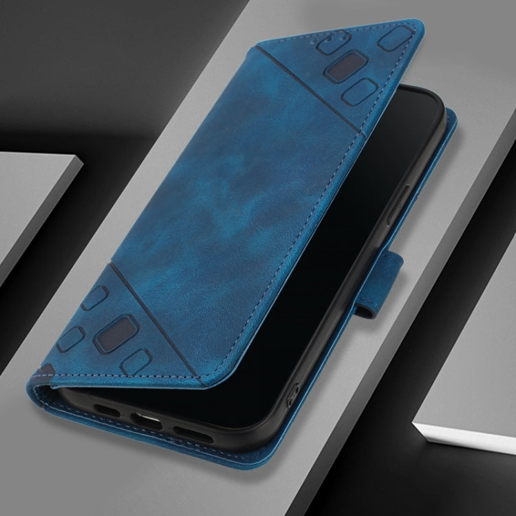 For Blackview A53 Skin Feel Embossed Leather Phone Case(Blue) - More Brand by PMC TechLife | Online Shopping South Africa | PMC TechLife | Buy Now Pay Later Mobicred