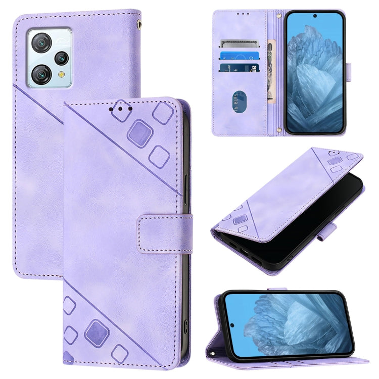 For Blackview A53 Skin Feel Embossed Leather Phone Case(Light Purple) - More Brand by PMC TechLife | Online Shopping South Africa | PMC TechLife | Buy Now Pay Later Mobicred