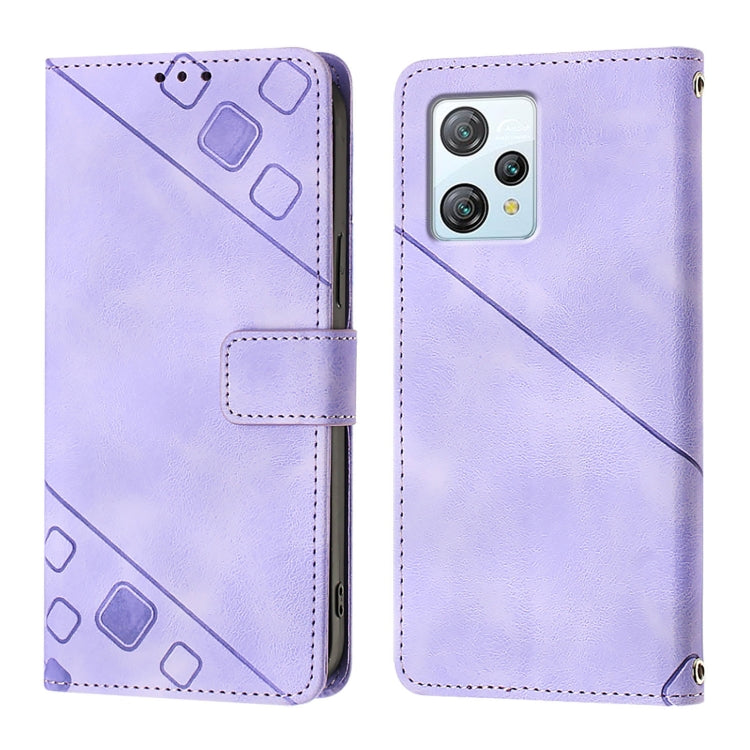 For Blackview A53 Skin Feel Embossed Leather Phone Case(Light Purple) - More Brand by PMC TechLife | Online Shopping South Africa | PMC TechLife | Buy Now Pay Later Mobicred