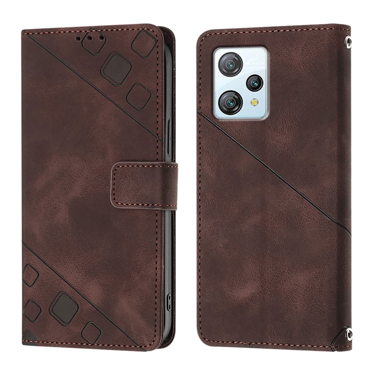 For Blackview A53 Skin Feel Embossed Leather Phone Case(Brown) - More Brand by PMC TechLife | Online Shopping South Africa | PMC TechLife | Buy Now Pay Later Mobicred