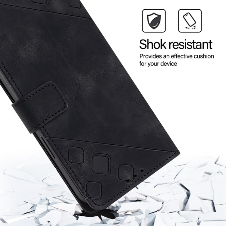 For Blackview Color 8 Skin Feel Embossed Leather Phone Case(Black) - More Brand by PMC TechLife | Online Shopping South Africa | PMC TechLife | Buy Now Pay Later Mobicred