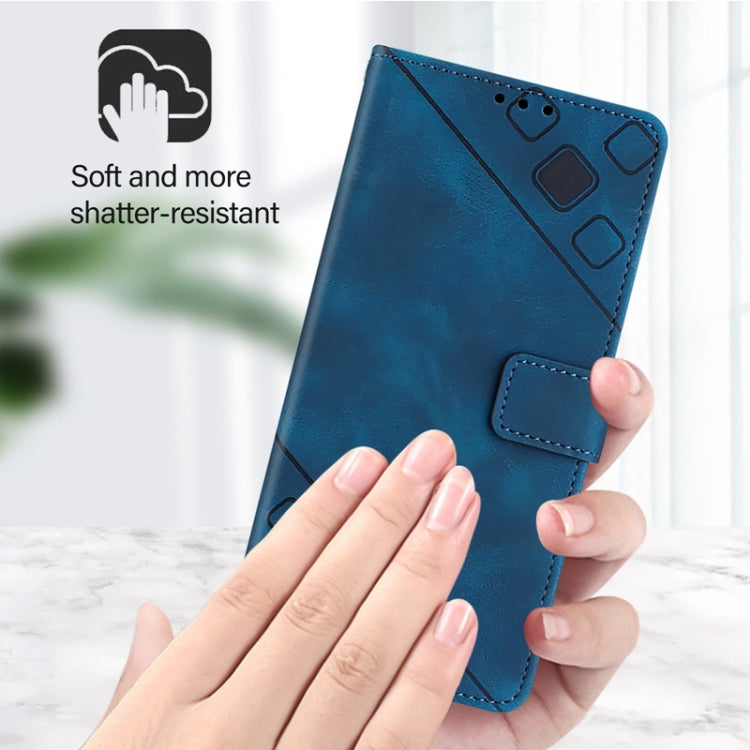 For Blackview Color 8 Skin Feel Embossed Leather Phone Case(Blue) - More Brand by PMC TechLife | Online Shopping South Africa | PMC TechLife | Buy Now Pay Later Mobicred