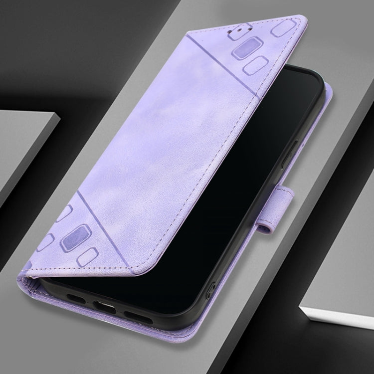 For Blackview Color 8 Skin Feel Embossed Leather Phone Case(Light Purple) - More Brand by PMC TechLife | Online Shopping South Africa | PMC TechLife | Buy Now Pay Later Mobicred
