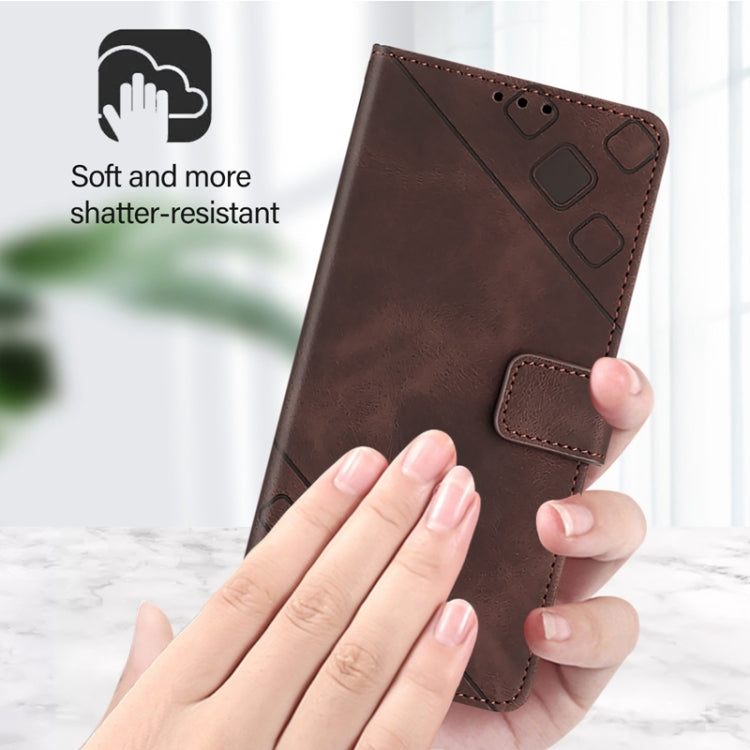 For Blackview Color 8 Skin Feel Embossed Leather Phone Case(Brown) - More Brand by PMC TechLife | Online Shopping South Africa | PMC TechLife | Buy Now Pay Later Mobicred