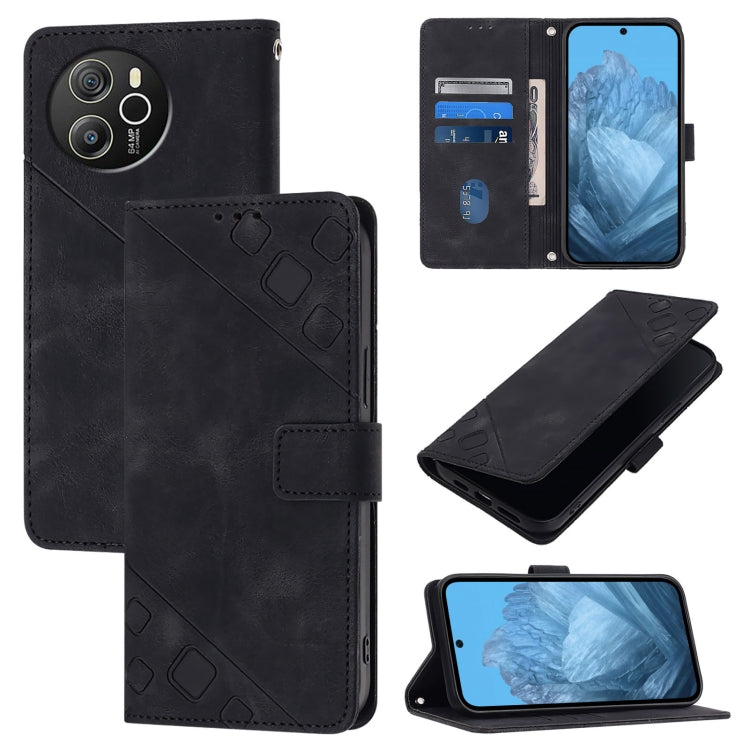 For Blackview Shark 8 Skin Feel Embossed Leather Phone Case(Black) - More Brand by PMC TechLife | Online Shopping South Africa | PMC TechLife | Buy Now Pay Later Mobicred
