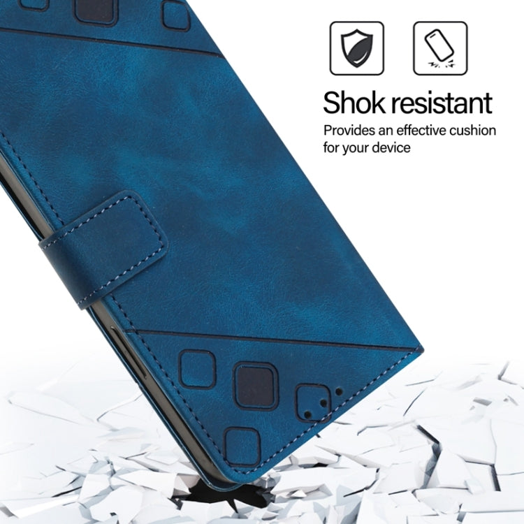 For Blackview Shark 8 Skin Feel Embossed Leather Phone Case(Blue) - More Brand by PMC TechLife | Online Shopping South Africa | PMC TechLife | Buy Now Pay Later Mobicred