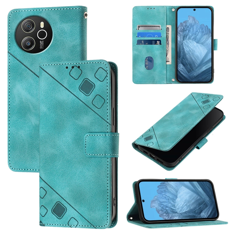 For Blackview Shark 8 Skin Feel Embossed Leather Phone Case(Green) - More Brand by PMC TechLife | Online Shopping South Africa | PMC TechLife | Buy Now Pay Later Mobicred