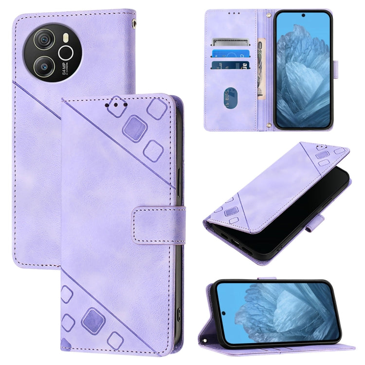For Blackview Shark 8 Skin Feel Embossed Leather Phone Case(Light Purple) - More Brand by PMC TechLife | Online Shopping South Africa | PMC TechLife | Buy Now Pay Later Mobicred