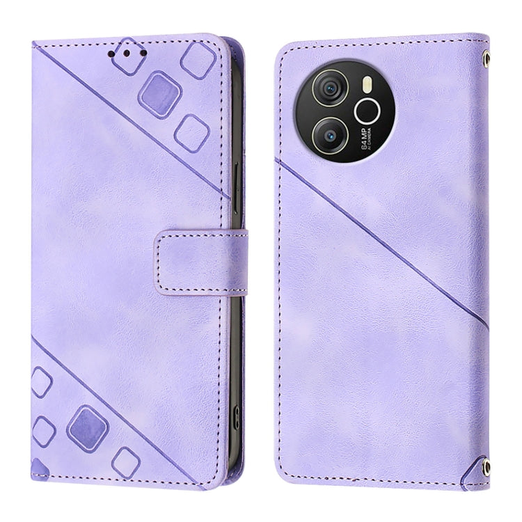 For Blackview Shark 8 Skin Feel Embossed Leather Phone Case(Light Purple) - More Brand by PMC TechLife | Online Shopping South Africa | PMC TechLife | Buy Now Pay Later Mobicred