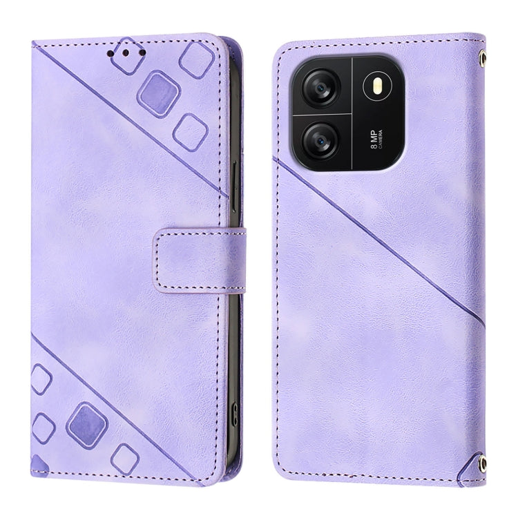 For Blackview Wave 6C Skin Feel Embossed Leather Phone Case(Light Purple) - More Brand by PMC TechLife | Online Shopping South Africa | PMC TechLife | Buy Now Pay Later Mobicred