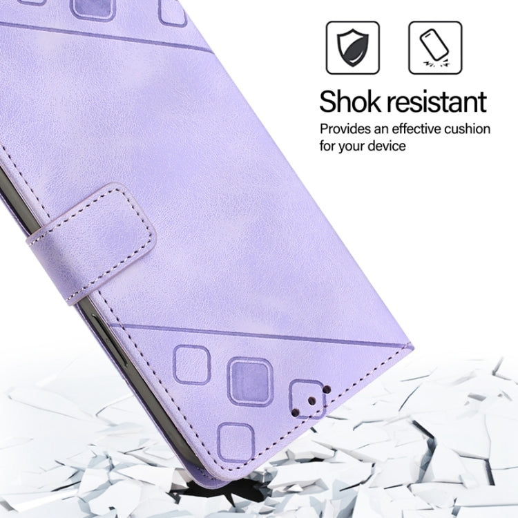 For Blackview Wave 6C Skin Feel Embossed Leather Phone Case(Light Purple) - More Brand by PMC TechLife | Online Shopping South Africa | PMC TechLife | Buy Now Pay Later Mobicred