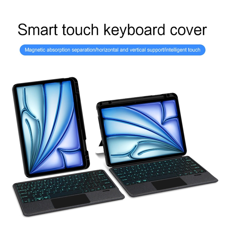 For iPad Air 13 2024 Intelligent Detachable Touch Bluetooth Keyboard Leather Tablet Case with Backlight/Pen Slot(Black) - Universal by PMC TechLife | Online Shopping South Africa | PMC TechLife | Buy Now Pay Later Mobicred