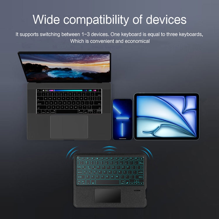 For iPad Air 13 2024 Intelligent Detachable Touch Bluetooth Keyboard Leather Tablet Case with Backlight/Pen Slot(Black) - Universal by PMC TechLife | Online Shopping South Africa | PMC TechLife | Buy Now Pay Later Mobicred