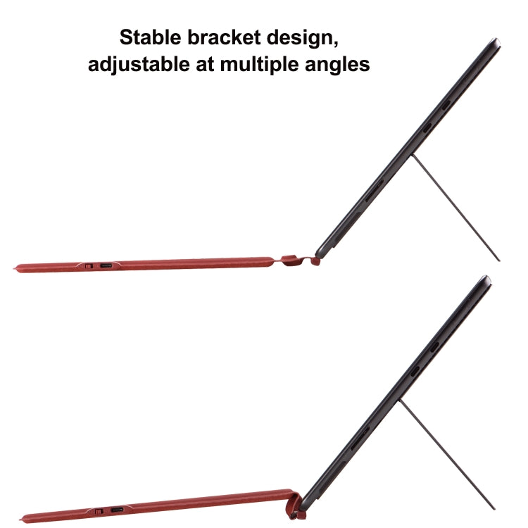 For Microsoft Surface Pro 10 / Pro 9 2089D Backlight Wireless Bluetooth Keyboard Leather Case with Touchpad(Wine Red) - Others Keyboard by PMC Jewellery | Online Shopping South Africa | PMC Jewellery | Buy Now Pay Later Mobicred