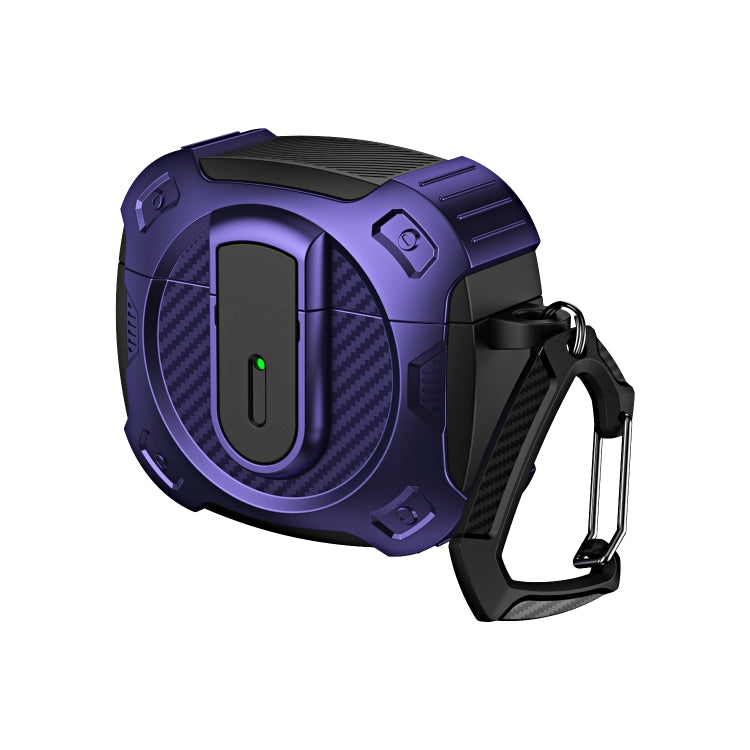 For AirPods 3 Lock Shockproof Bluetooth Earphone Protective Case(Black Purple) - For AirPods 3 by PMC Jewellery | Online Shopping South Africa | PMC Jewellery | Buy Now Pay Later Mobicred
