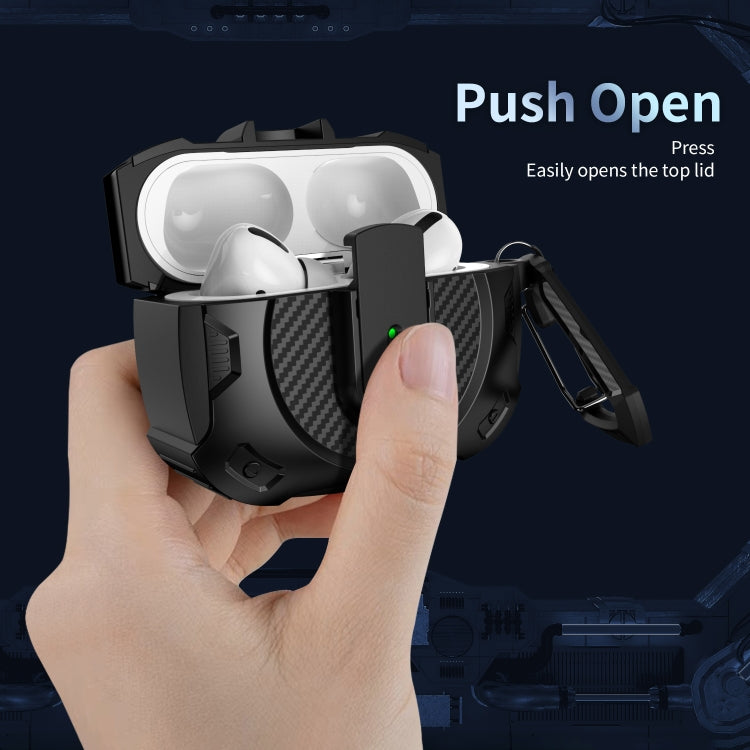 For AirPods 4 Lock Shockproof Bluetooth Earphone Protective Case(Black Red) - For AirPods 4 by PMC Jewellery | Online Shopping South Africa | PMC Jewellery | Buy Now Pay Later Mobicred