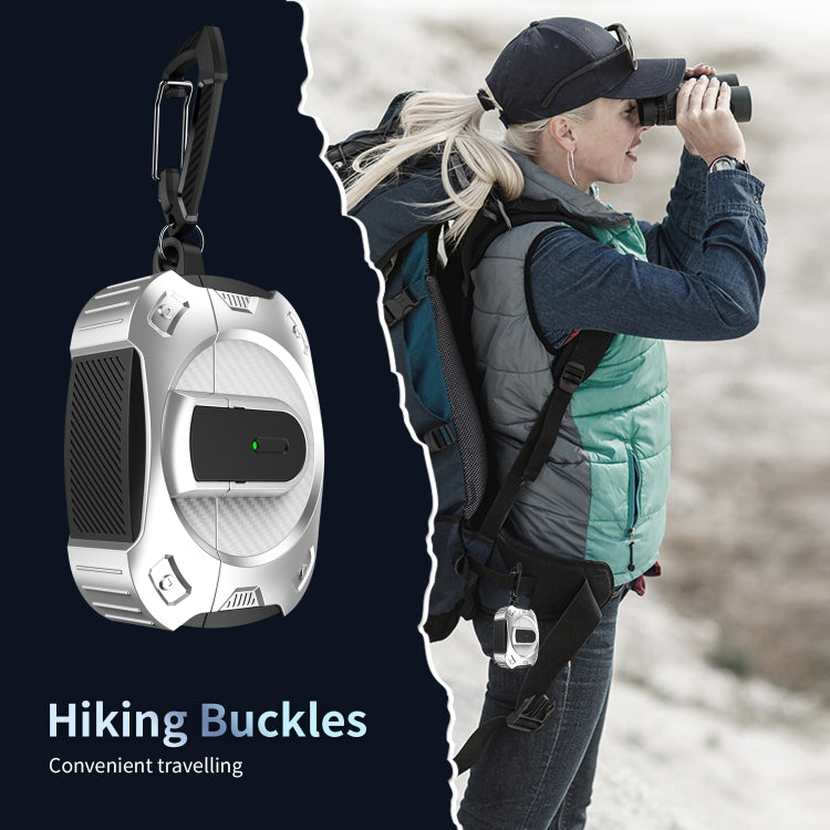 For AirPods 3 Lock Shockproof Bluetooth Earphone Protective Case(Black Silver) - For AirPods 3 by PMC Jewellery | Online Shopping South Africa | PMC Jewellery | Buy Now Pay Later Mobicred