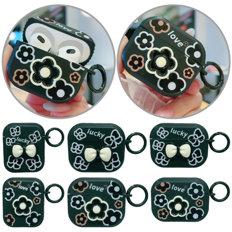 For AirPods 2 / 1 3D Colorful Pattern Bluetooth Earphone Protective Case(Black Bow) - For AirPods 1/2 by PMC Jewellery | Online Shopping South Africa | PMC Jewellery | Buy Now Pay Later Mobicred