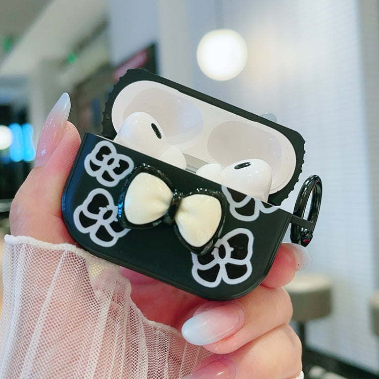 For AirPods Pro 2 / Pro 3D Colorful Pattern Bluetooth Earphone Protective Case(Black Bow) - For AirPods Pro 2 by PMC Jewellery | Online Shopping South Africa | PMC Jewellery | Buy Now Pay Later Mobicred
