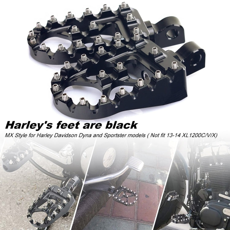 Motorcycle Modification Pedal Set Wide Fat Footpegs Foot Pegs for Harley(Black) - free shipping - PMC TechLife - Order now!