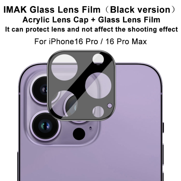 For iPhone 16 Pro / 16 Pro Max imak High Definition Integrated Glass Lens Film Black Version - iPhone 16 Pro Tempered Glass by imak | Online Shopping South Africa | PMC TechLife | Buy Now Pay Later Mobicred